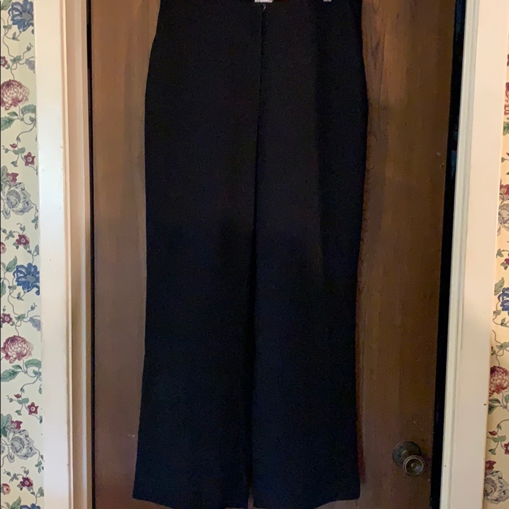 LOFT Black Wide-Leg Trousers